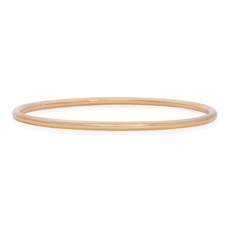 Vale Jewelry Heavy Quotidian Simple Bangle 14K Yellow Gold Front View