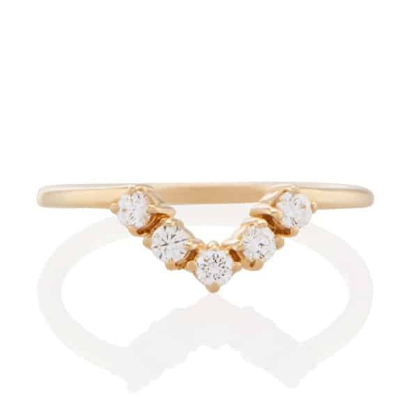 Vale Jewelry Livia Ring with White Diamonds in 14 Karat Yellow Gold Bottom View