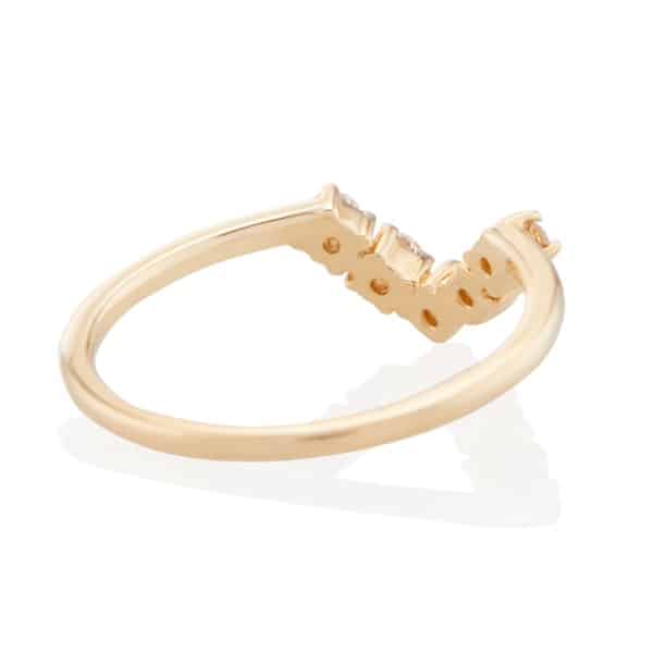 Vale Jewelry Livia Ring with White Diamonds in 14 Karat Yellow Gold Side View