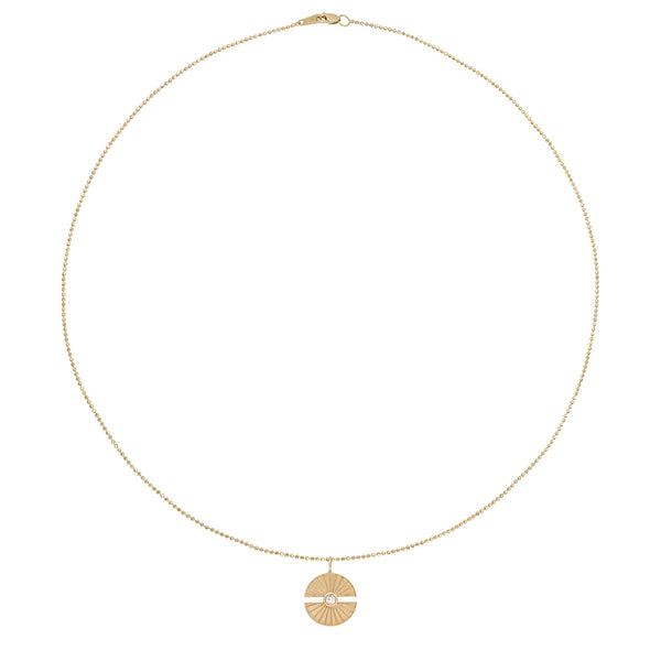 Vale Jewelry Luce Amulet on Faceted Bead Chain 14K Yellow Gold Full Circle View