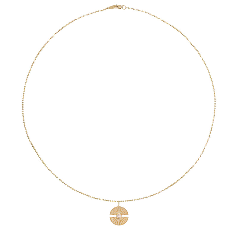 Vale Jewelry Luce Amulet on Faceted Bead Chain 14K Yellow Gold Full Circle View