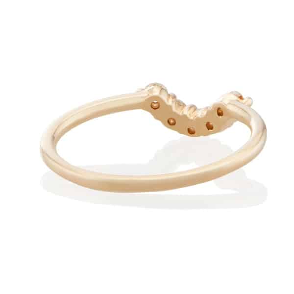 Vale Jewelry Lucia Ring with White Diamonds in 14 Karat Yellow Gold Side View