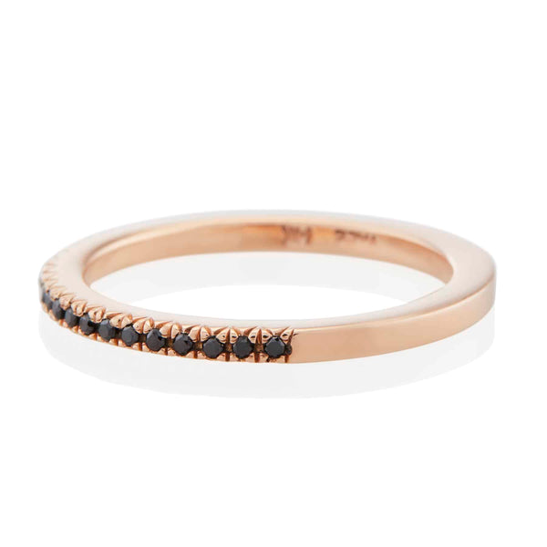 Vale Jewelry Midnight Pave Band with Black Diamonds in 14 Karat Rose Gold Side View
