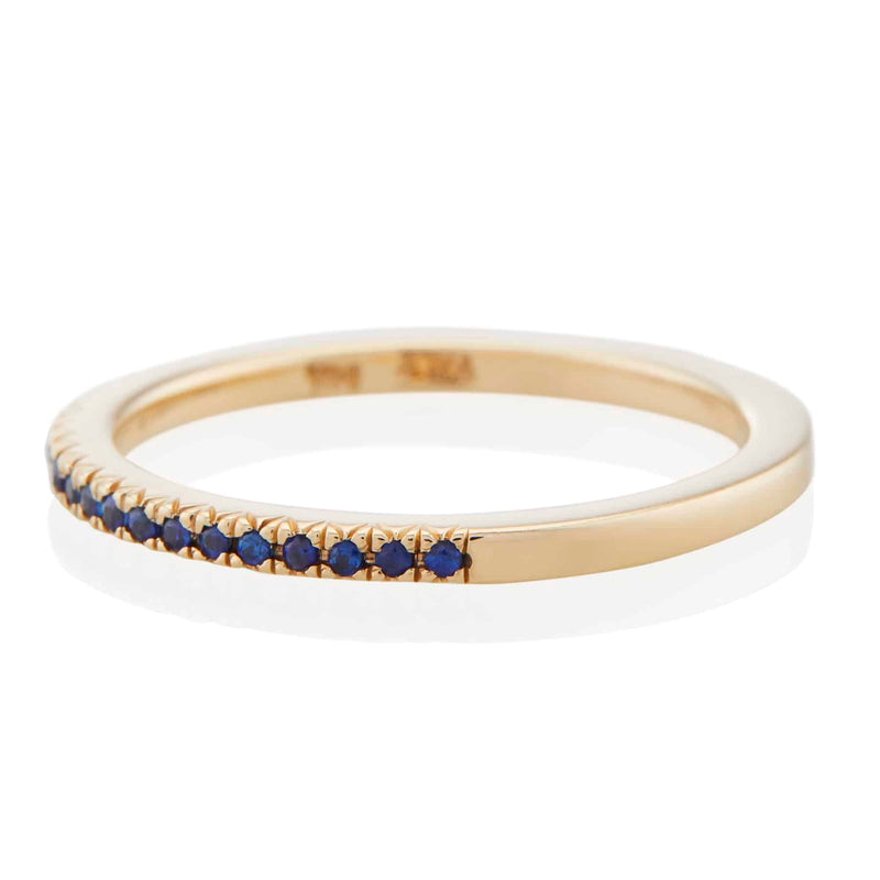 Vale Jewelry Midnight Pave Band with Blue Sapphires in 14 Karat Yellow Gold Side View