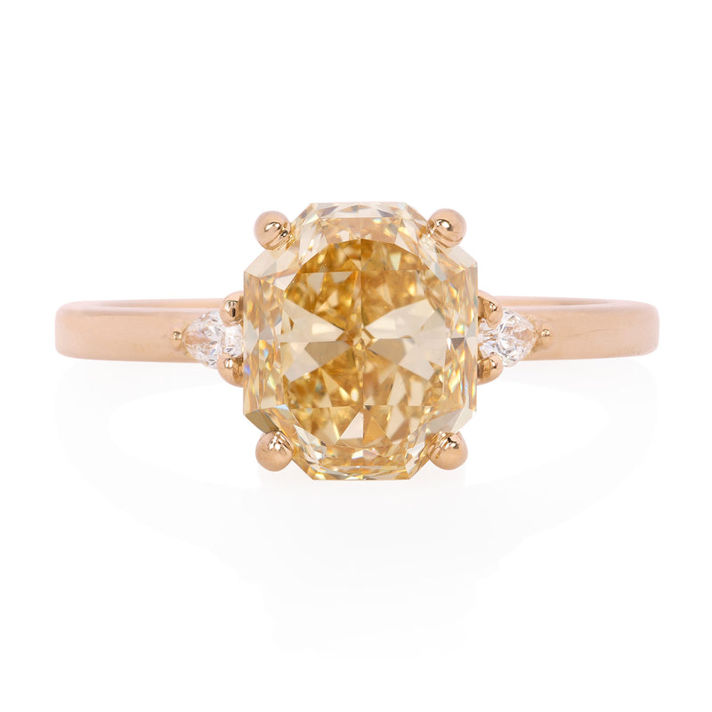 OOAK 2.77 Carat Fancy Brownish Yellow Radiant Diamond Ring
