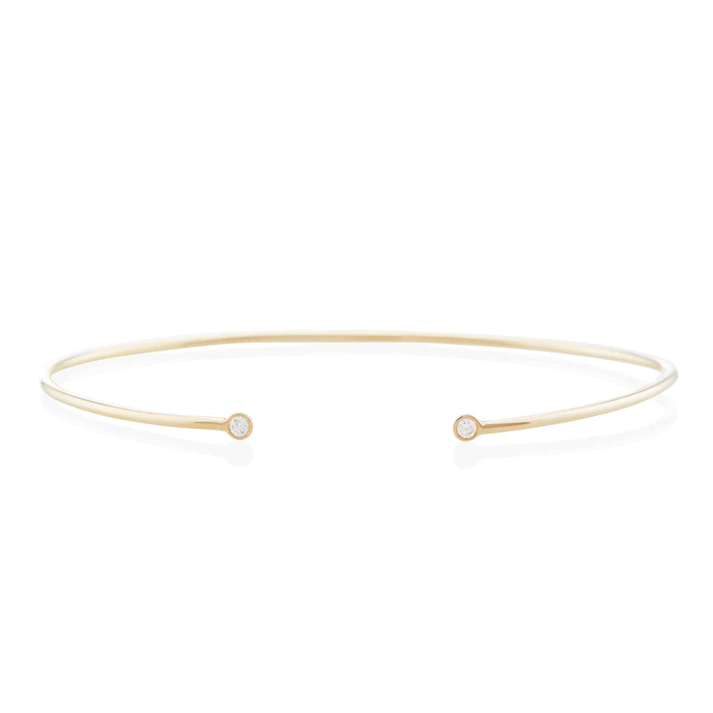 Uniform Object Diamond Open Cuff Bracelet