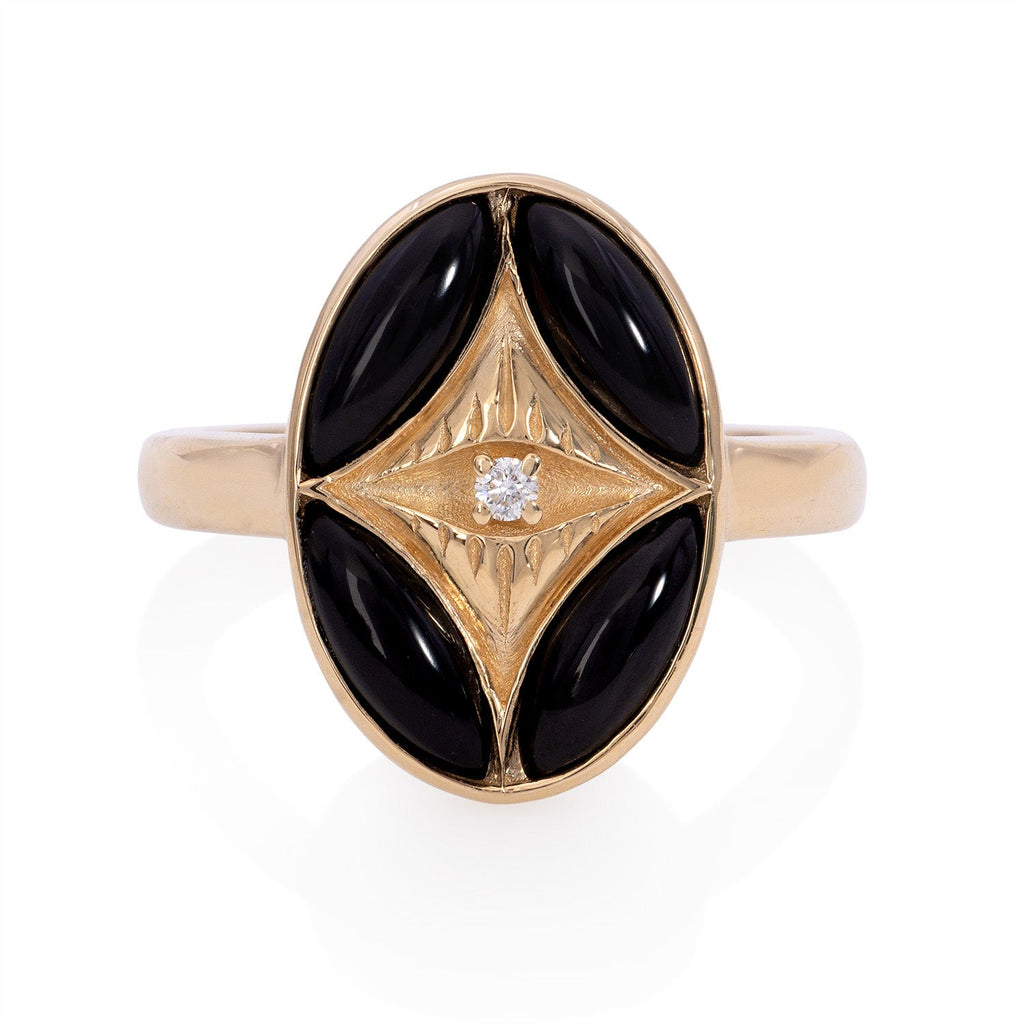 Perrine Ring with Black Onyx