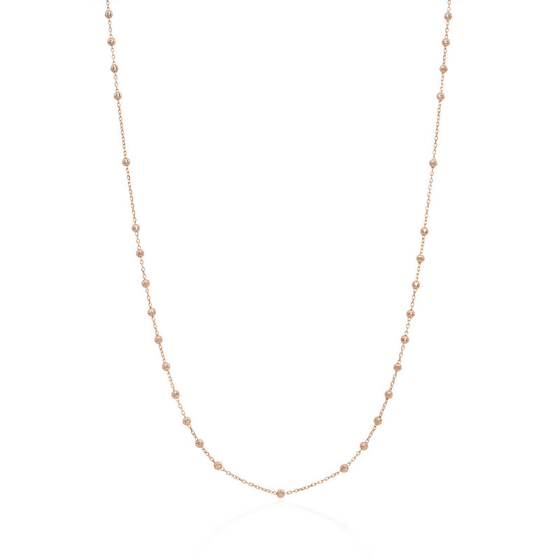 Vale Jewelry Rosary Necklace in 14 Karat Rose Gold Close Up
