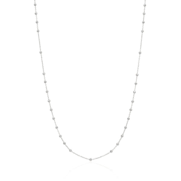 Vale Jewelry Rosary Necklace in 14 Karat White Gold Close Up