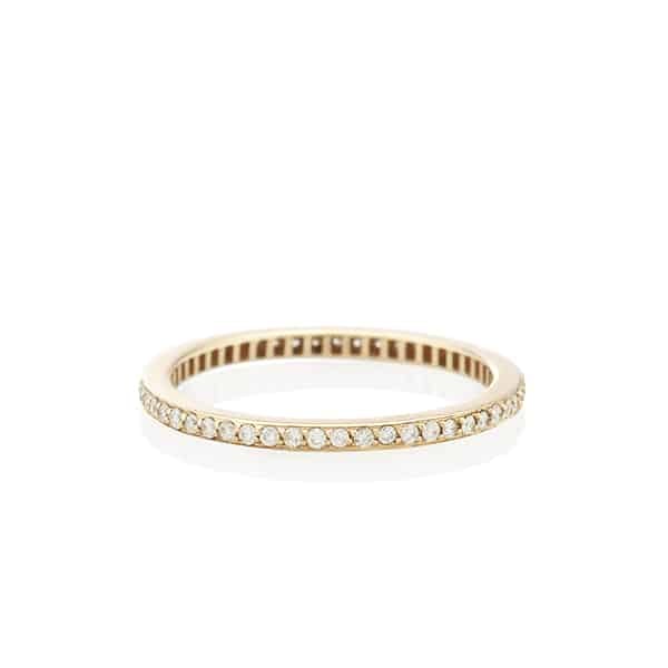 Vale Jewelry Stardust Band with White Diamonds in 14 Karat Yellow Gold