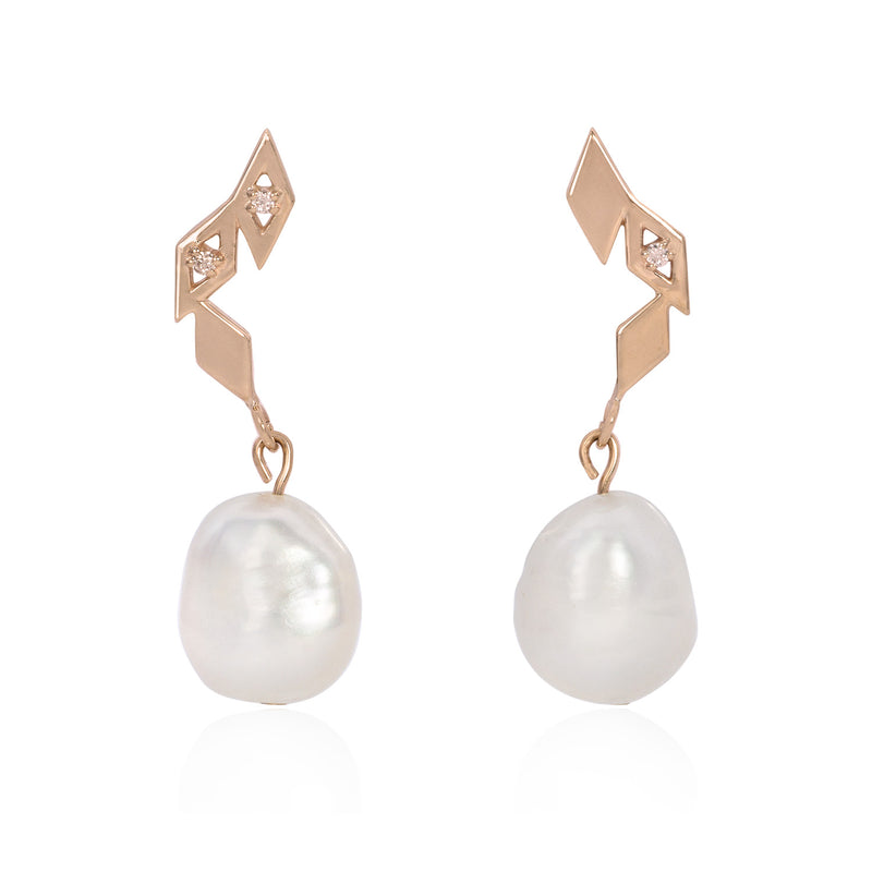 Vale Jewelry Valentin Earrings with Pearls in 14K Rose Gold Front View