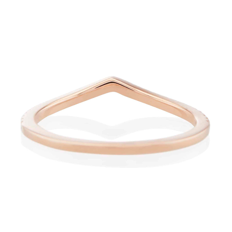 Vale Jewelry Vesper Ring with White Diamonds in 14 Karat Rose Gold Back View