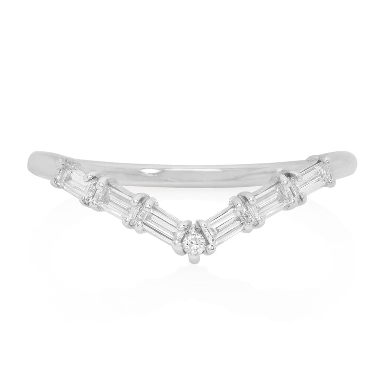 Vale Jewelry Wynter Contour Band 14K White Gold Front View